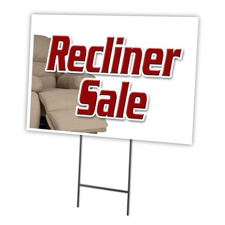 Signmission Recliner Sale Yard Sign & Stake outdoor plastic coroplast window, C-1216-DS-Recliner Sale C-1216-DS-Recliner Sale